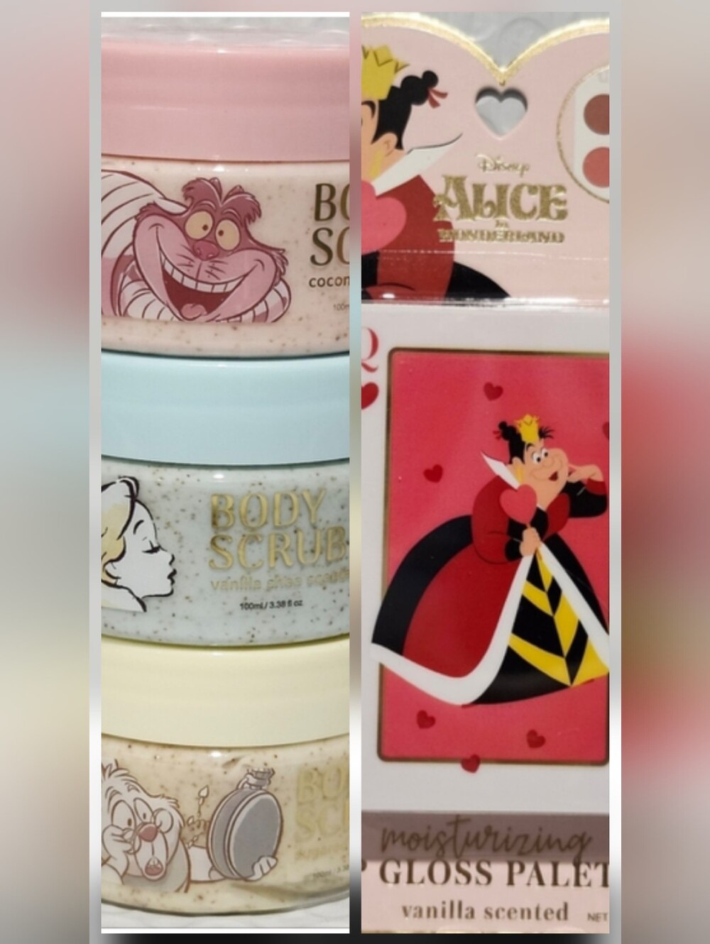 Disney Alice in Wonderland Body Scrub Trio & Lip Gloss Palette